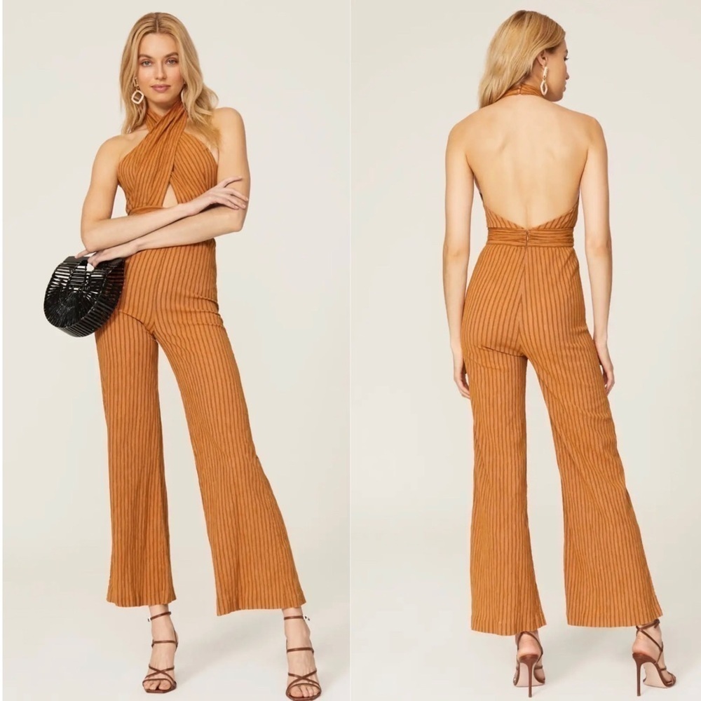 Third Form Crossing Over Halter Jumpsuit